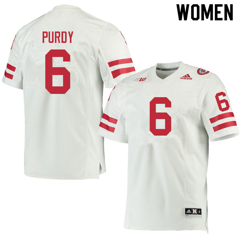 Women #6 Chubba Purdy Nebraska Cornhuskers College Football Jerseys Sale-White - Click Image to Close
